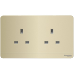 Schneider Electric 施耐德電氣 AvatarOn 13A 兩位連保護門插座 (沉醉金) (E83T426_WG_C5)